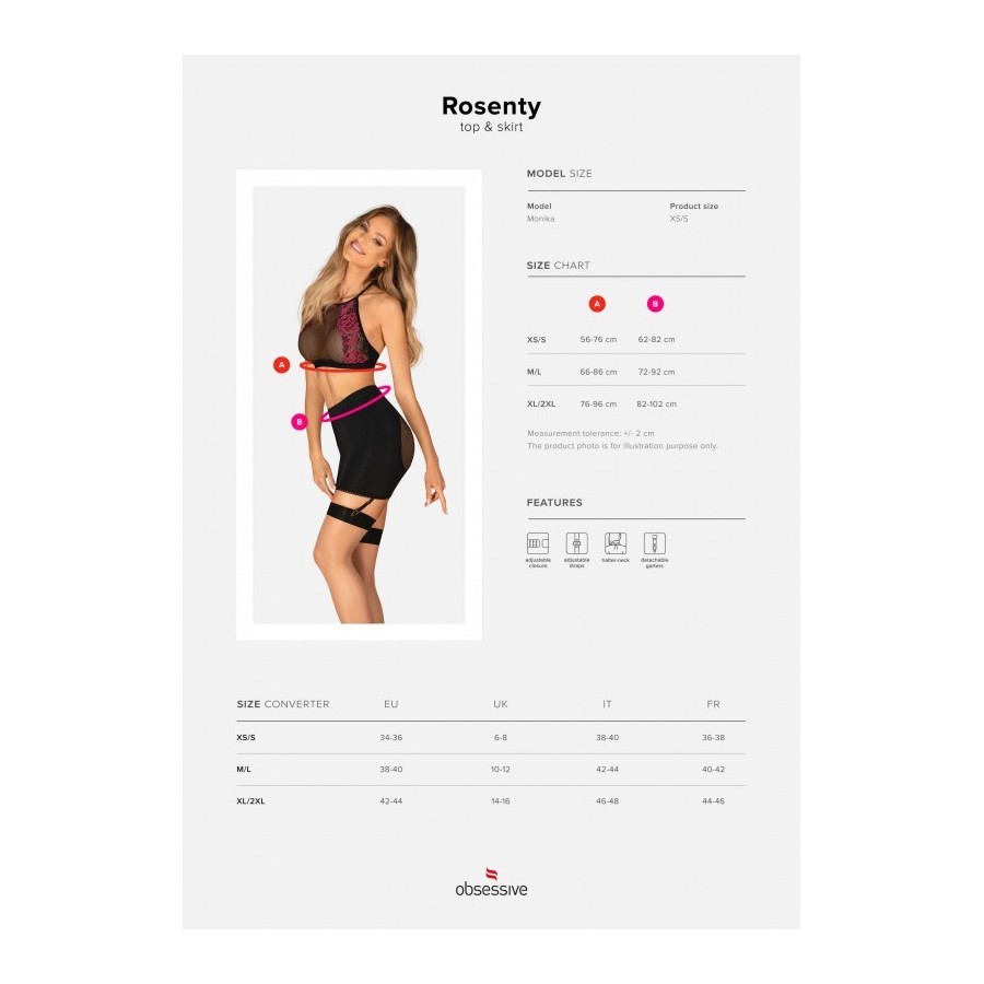 Rosenty ensemble Top et Jupe - Noir