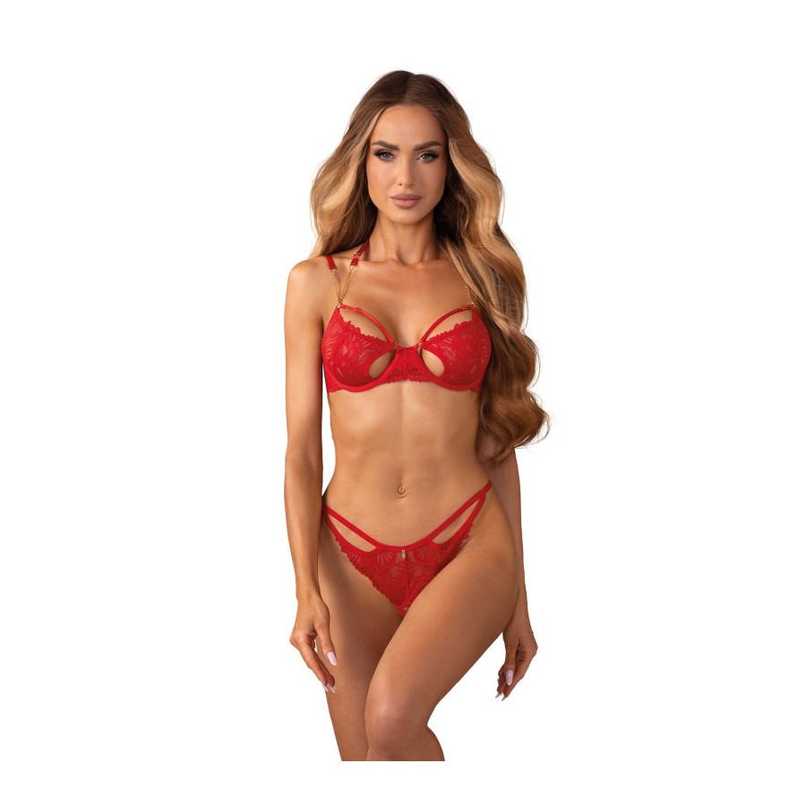 Matildea ensemble lingerie ouvert rouge