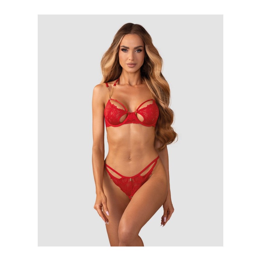 Matildea ensemble lingerie ouvert rouge