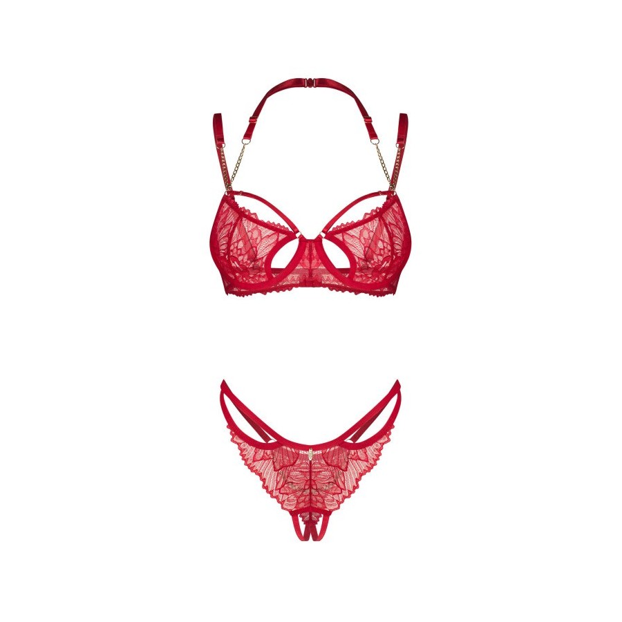 Matildea ensemble lingerie ouvert rouge