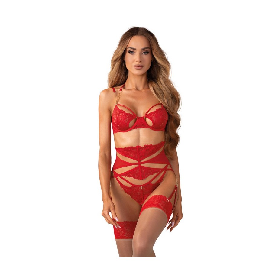 Matildea ensemble lingerie ouvert rouge