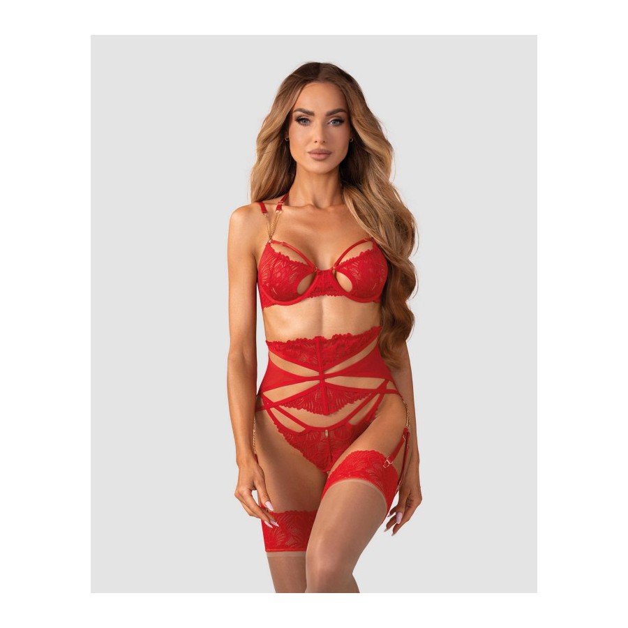 Matildea ensemble lingerie ouvert rouge
