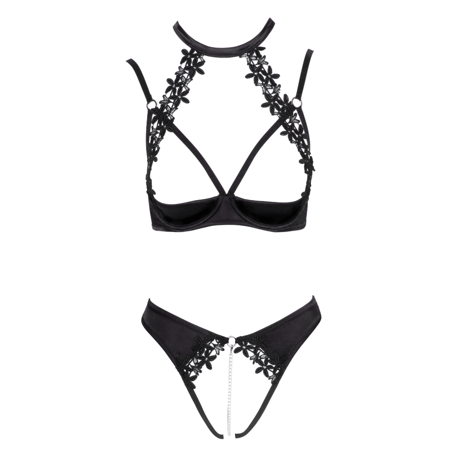 Soutien-gorge balconnet  string ouvert avec chaîne amovible - Cottelli