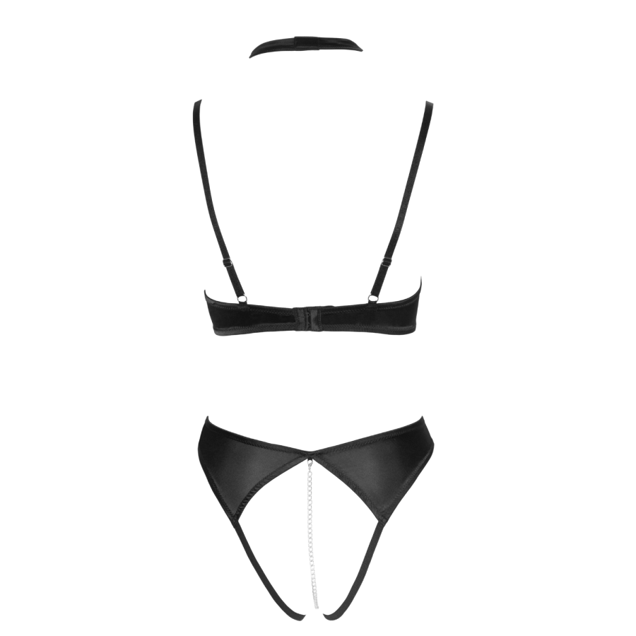 Soutien-gorge balconnet  string ouvert avec chaîne amovible - Cottelli