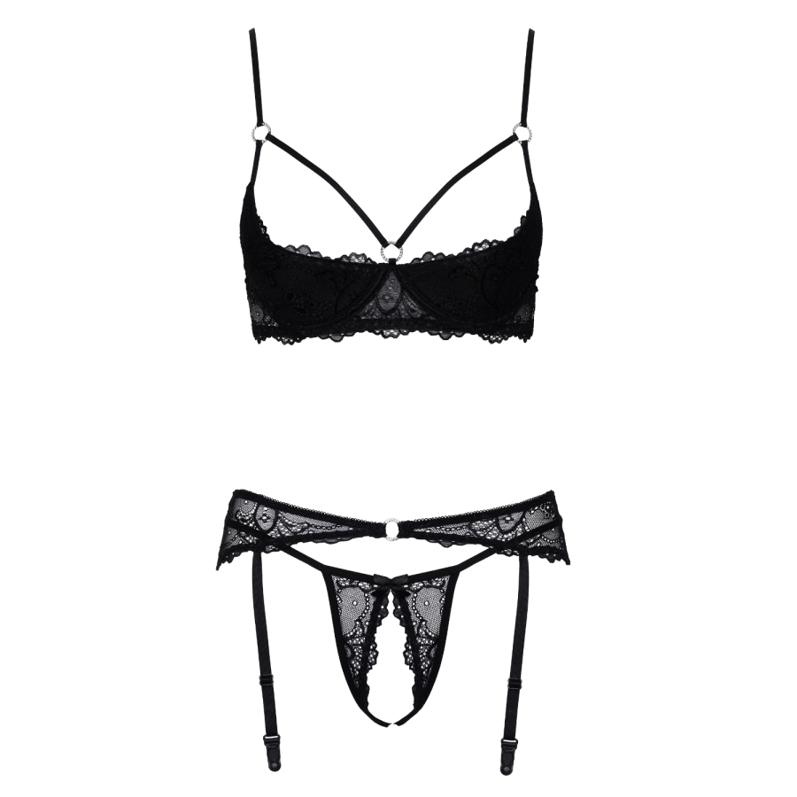 Soutien-gorge balconnet, porte-jarretelles  string ouvert - Cottelli